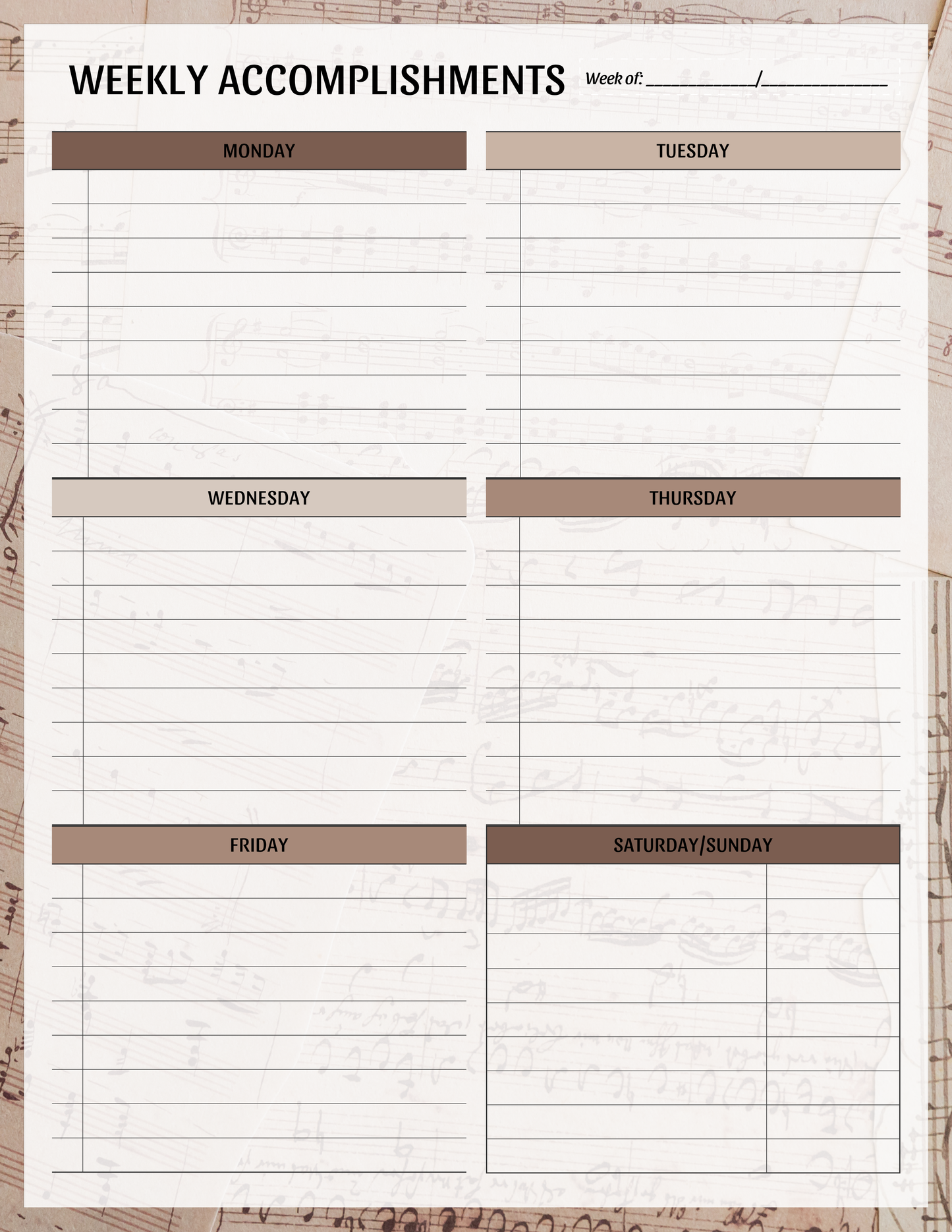 Weekly Accomplishments