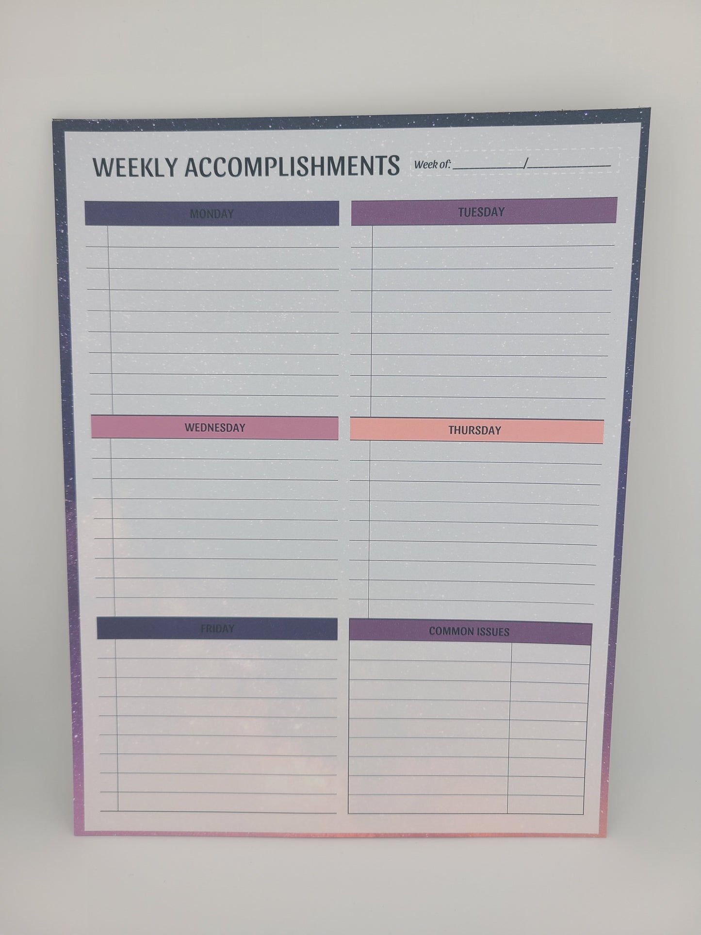 Weekly Accomplishments