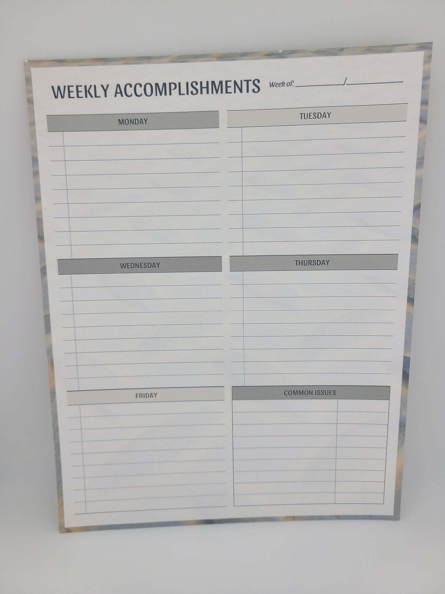 Weekly Accomplishments